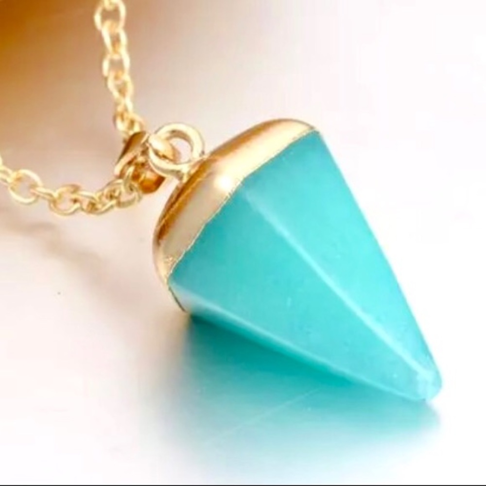 New Aqua Long Pendant Necklace for Women
